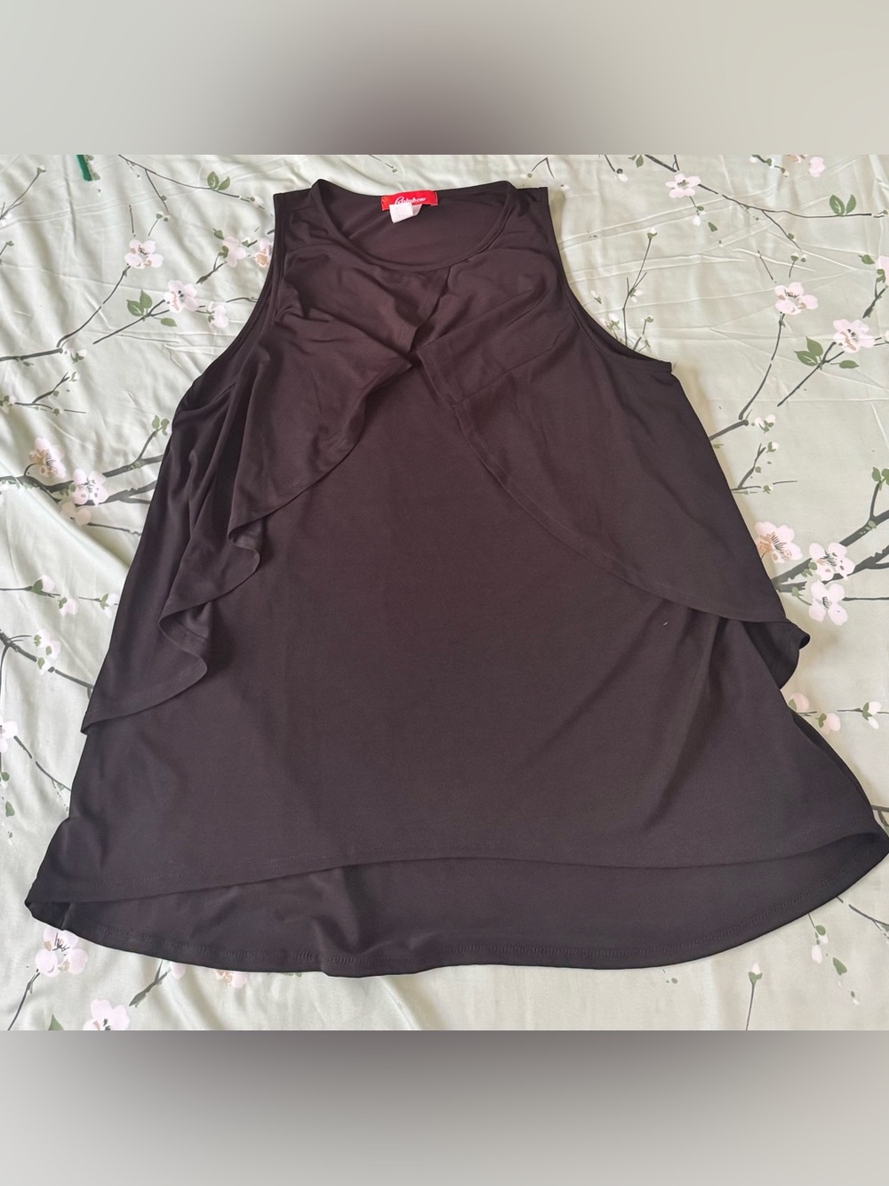 Red Haute Black Ruffle Layer Tank Top-Never used, no tag
